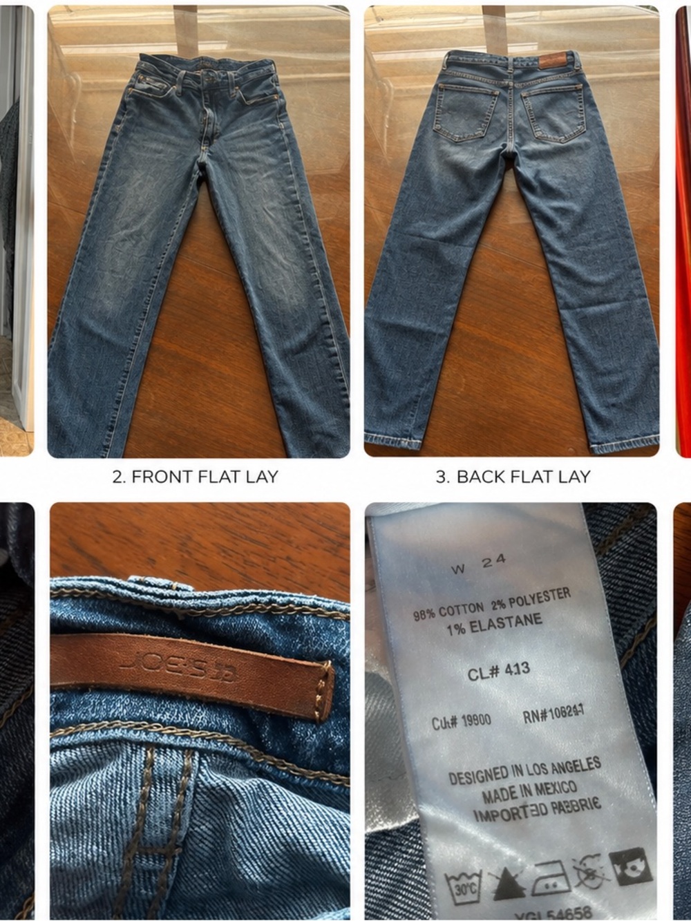 Joe's Jeans Women's Ankle Crop Straight Leg Jeans -Denim Size:24 30” length